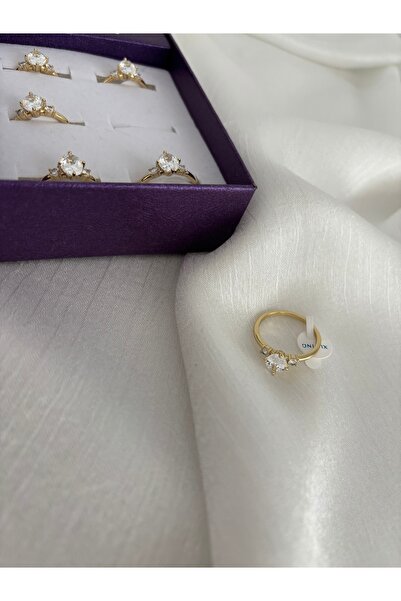 XUPING JEWELRY Gold Renk Tektaş Model Zirkon Taşlı Yüzük | Zarif ve Şık Tasarım