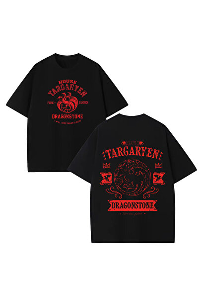 STİL-X House of the Dragon Printed Unisex 100% Cotton Oversize T-Shirt