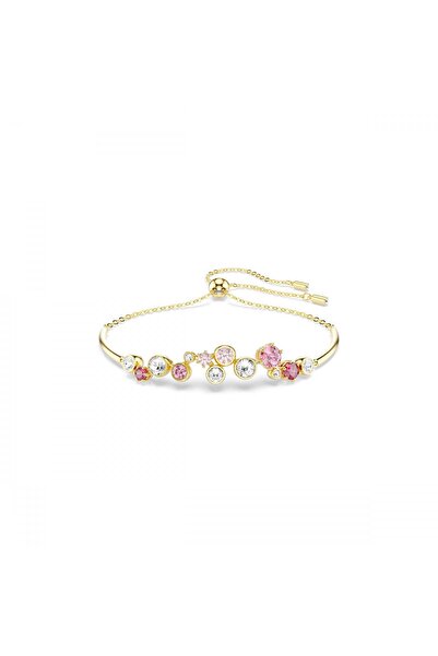Swarovski Constella Bileklik Karişik Kesim Çok Renkli Sari Altin Rengi Kaplam...