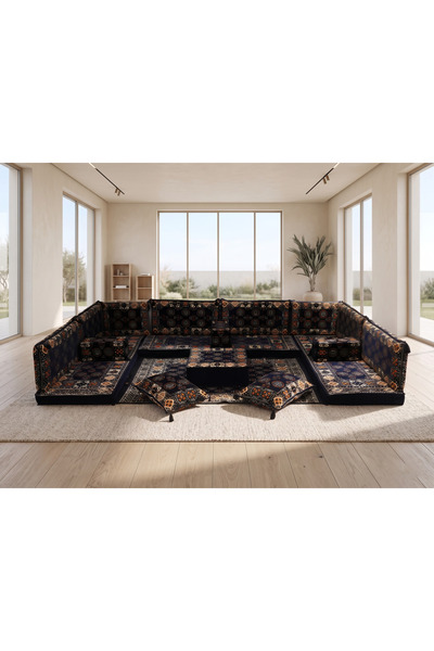 FEYZA DECOR HOME Şark Köşesi Takımı Kilim Desenli