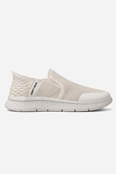 Ekonomik Ayakkabı Men's Beige Laceless Casual Sports Shoes Slip on Lightweigh...