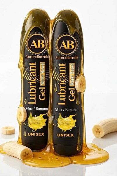 AuroraBoreale Muz Aromalı Premium Kayganlaştırıcı Jel Lubricant Gel 250 ML 2 li Set