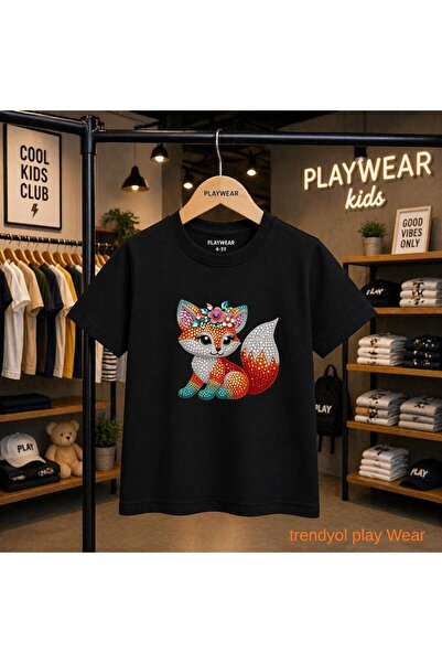 playwear Tricou unisex pentru copii 100% cu imprimeu Stone Fox, 5 6 -7 8-9 10...