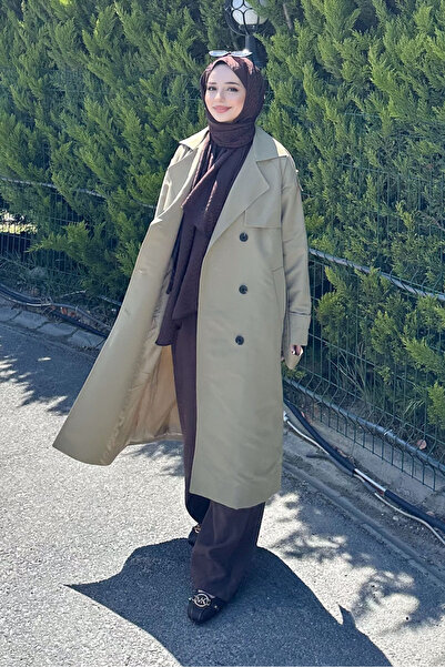 Ovn. Jennie Klasik Kemerli Trençkot - Yağ Yeşili