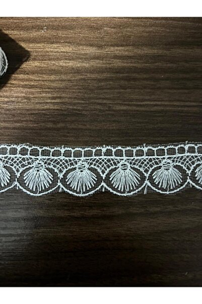 Butik Süpürge desen güpür 8-5 - 9mt ekru renk bridal güpür