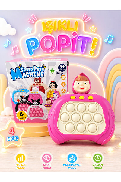 BESTTOYS Işıklı elektronik popit maşa temali kız çocuk popit oyuncak eğitici ...