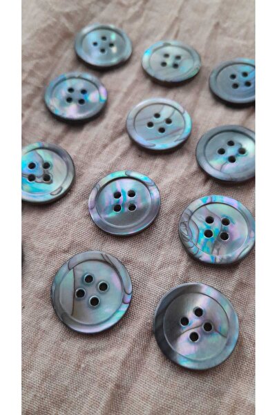 ILERI EUROPE Natural Genuine Pearl Mussel Shell Button 18 mm 12Pcs