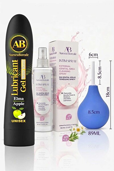 İntim Genital Bölge Spreyi Temizleme Pompası Yeşil Elmalı Kayganlaştırıcı 3 lü Set