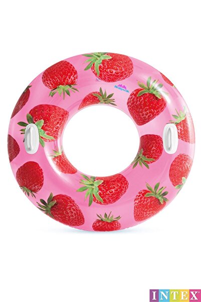 Saule İntex Tutmaçlı Çilek Desenli Yetişkin Simit 107 cm