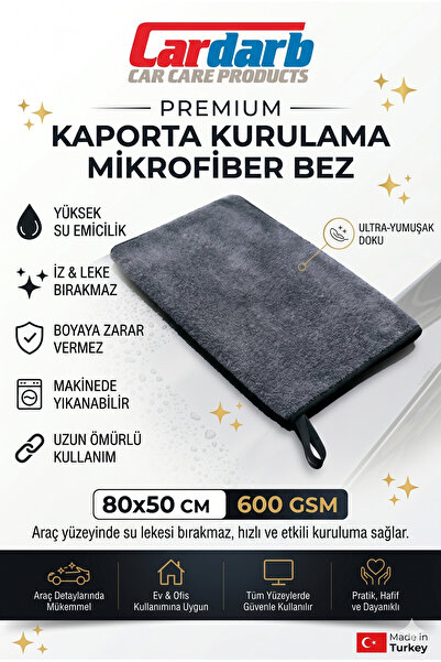 cardarb Kaporta Kurulama Havlusu 50x80 Premium Kalite 600 GSM