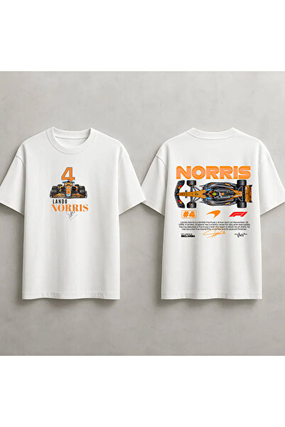 STİL-X Lando Norris Formula 1 Printed Unisex 100% Cotton Oversize T-Shirt