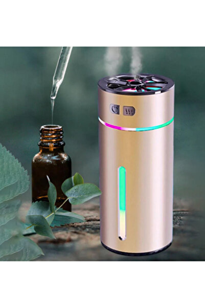 Sensoria Oto Koku Makinesi Araç Ultrasonik Hava Nemlendirici Aroma Difizörü Humidifier Şarjlı Buhardanlık Led Işıklı Şarjlı Metalik Renk