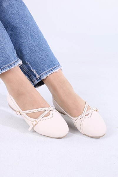 moda vav Babet Ayakkabı Kadın Ortopedik Taban Günlük taşlı çift bantlı