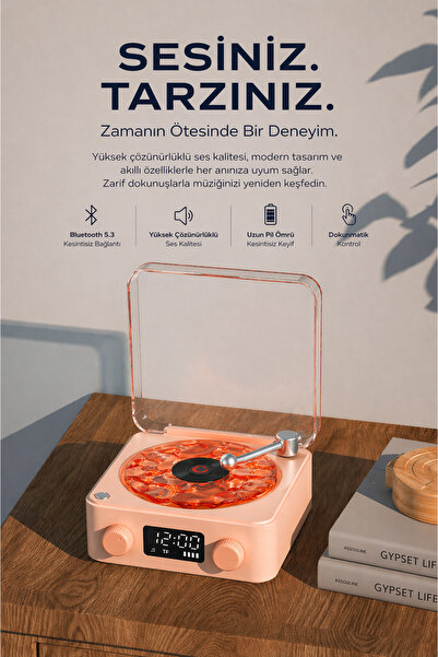 Maybax Retro Mini Pikap Bluetooth Hoparlör Radyo LED Işıklı Taşınabilir Kompa...