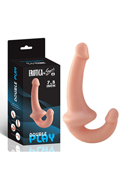 Ultra Soft Realistic Strapless Strap-on Double Dildo Yumuşak Doku Gerçekçi Çift Taraflı Realistik Ya