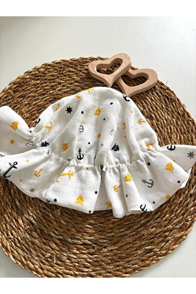 LUMİBABY BUTİK 100% Cotton Double-Layered Muslin Baby Hat (Suitable for 6 Mon...