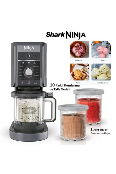 NINJA Profesyonel Dondurma Makinesi 11 Programlı 1200W Mix-In Frozen Yoğurt B...