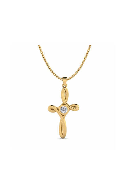 Delagos Colier din argint 925 cu piatră de zirconiu de 0.10 carate, placat cu...