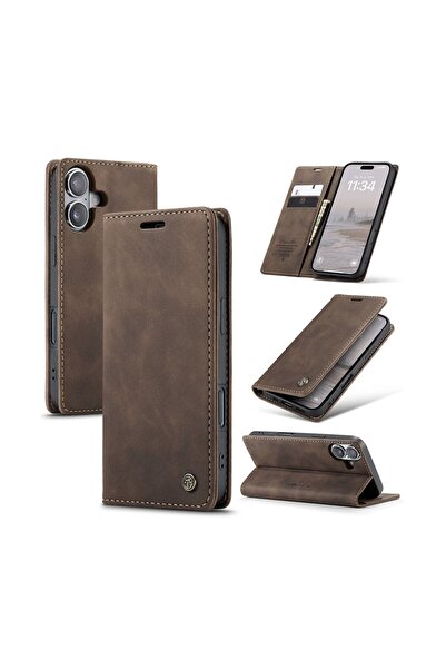 Caseme 013 Retro Θήκη Βιβλίο Coffee (Apple iPhone 16)