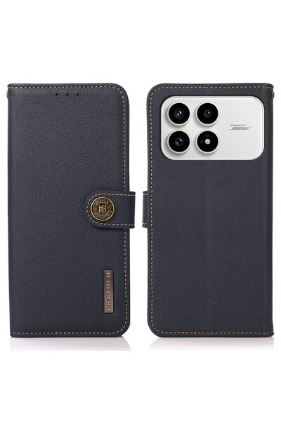 KHAZNEH Δερμάτινη Θήκη Πορτοφόλι Blue (Xiaomi Poco F8 Pro 5G)
