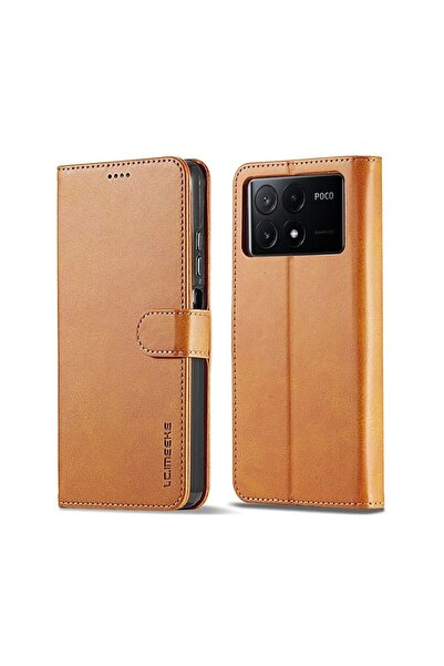LC.IMEEKE Calf Texture Θήκη Πορτοφόλι Coffee (Xiaomi Poco X6 Pro 5G)