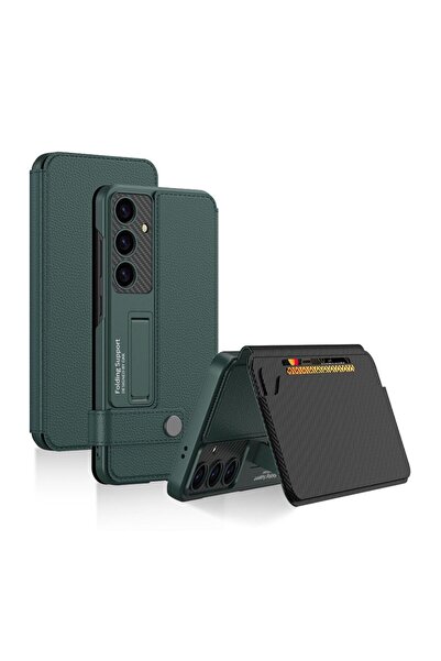 GKK Full Coverage Θήκη Πορτοφόλι με Στήριγμα Green (Samsung Galaxy S25 Plus 5G)
