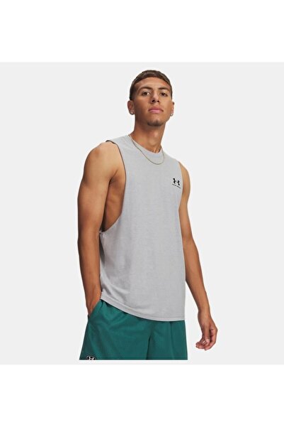 Under Armour Ανδρικό μπλουζάκι UA Left Chest Cut Off σε γκρι χρώμα