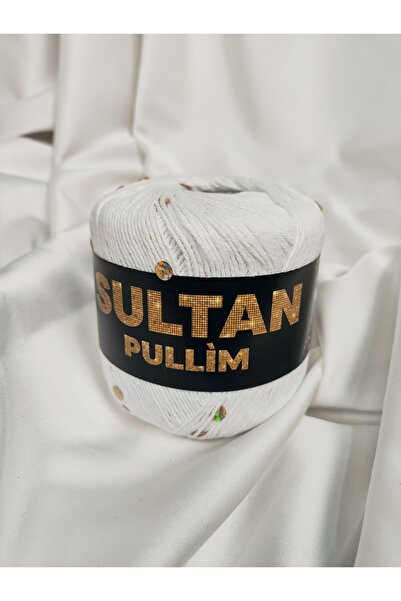 Sultan Pullim Bumbac alb murdar cu paiete strălucitoare, fir pentru tricotat ...