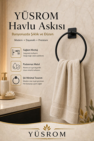 YÜSROM Yapışkanlı Paslanmaz Banyo Havlu Tutucu Delmeden Montaj Havlu Asma Apa...