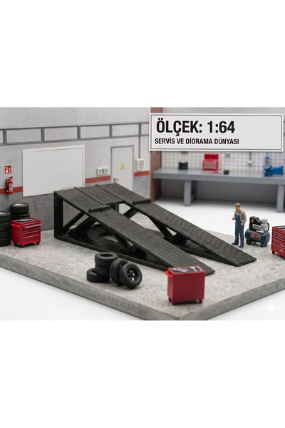 bgom 1:64 Ölçek Sergileme Rampası - Siyah - (araç Dahil Değildir ! )