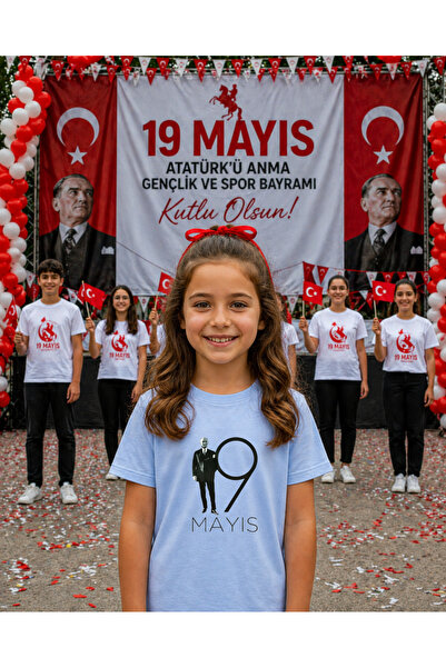LORVEX 19 May Atatürk Youth Day T-Shirt 100% Cotton Oversize Unisex Printed C...
