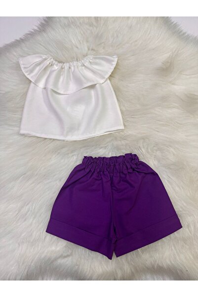 Moda Lina Baby Girl's 2-Piece Set: Madonna Collar White Blouse & Solid Color ...