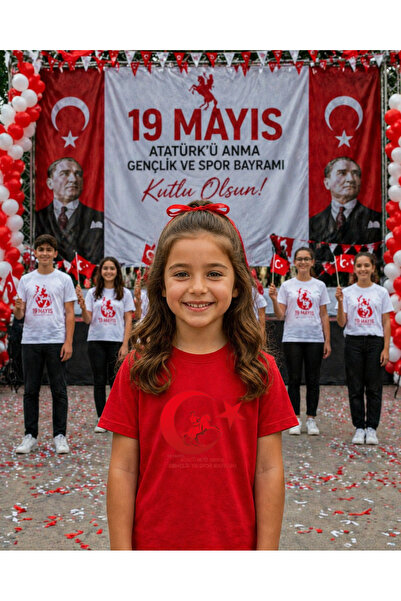 LORVEX 19 May Atatürk Youth Day T-Shirt 100% Cotton Oversize Unisex Printed C...