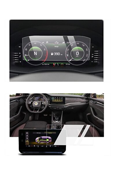 Glassmax Skoda Octavia Dijital Gösterge ve Multimedya Ekran Koruyucu Paketi -...