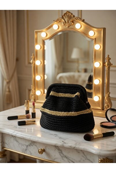 Tasarım El Örmesi Polyester Makrome El Çantası Clutch