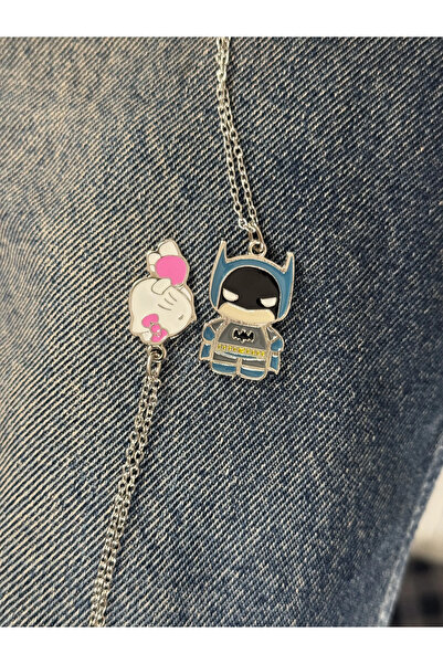 Blok Takı Batman & Hello Kitty Couple Kolye