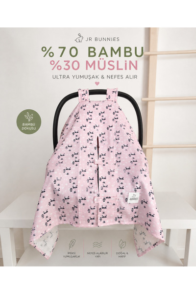 jr.bunnies Jr Bunnies Bambu Müslin Puset Örtüsü (%70 Bambu) – Ultra Yumuşak &...