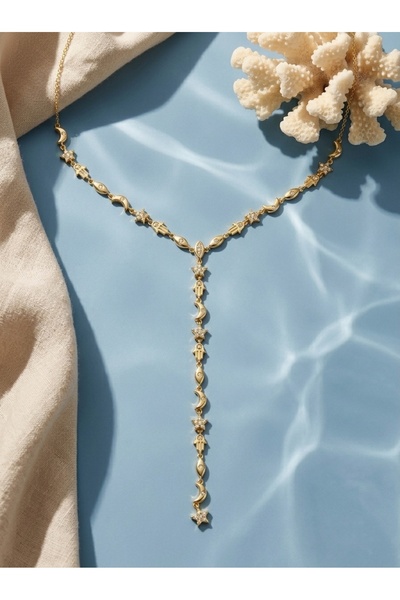 ZERA STEEL JEWELRY Zarif Gold Y Kolye