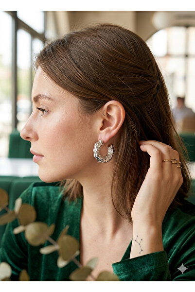 Sİ Silver Color Very Cool Very Light Beautiful Sparkling Nice Earrings