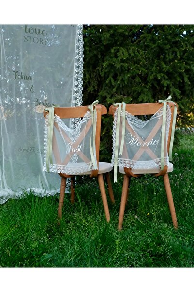 Lafesta Atelier 2’li Tül SANDALYE Panosu - Just Married