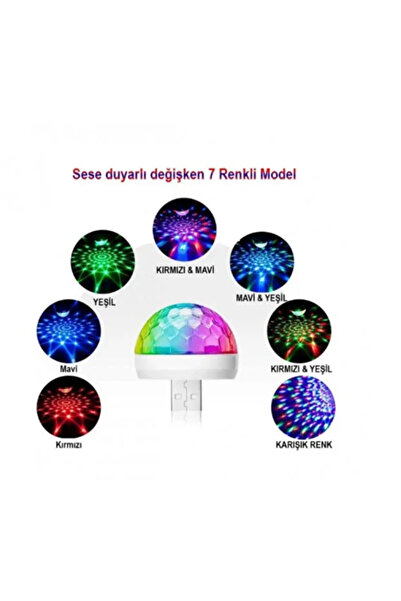 TUMKE Sese Duyarlı Araç içi Disko topu Rgb parti lambası USB lamba Araba Aydınlatması