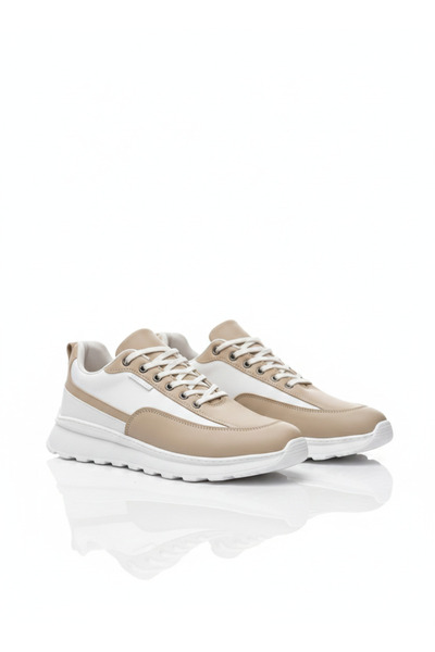 BOA Cream Casual Men's Shoes Lace-Up High White Sole Ba0246