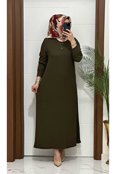 MODA ALMİRA F13 K 90 HAKİ NADİDE ELBİSE
