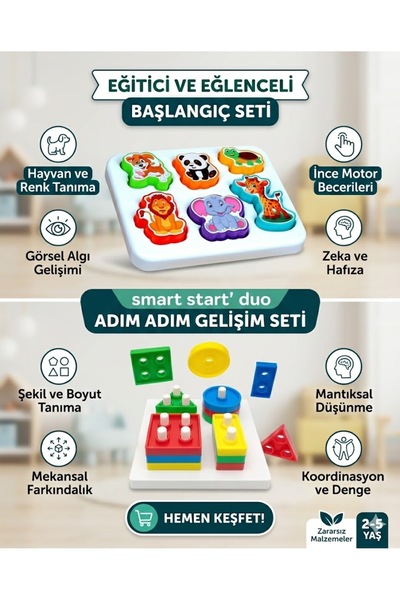 oruçoyuncak مجموعة تعليمية على شكل حيوانات لطيفة، مجموعة أشكال هندسية من بولت...