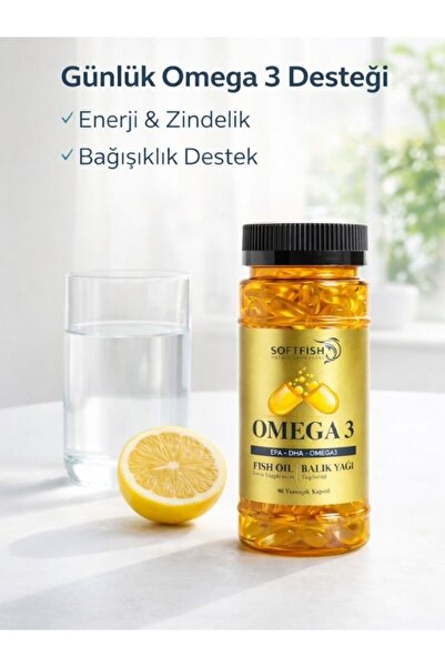 SOFT FİSH Omega 3 Balık Yağı 1000 mg 90 Kapsül | EPA DHA İçeren Yüksek Saflıkta Fish Oil