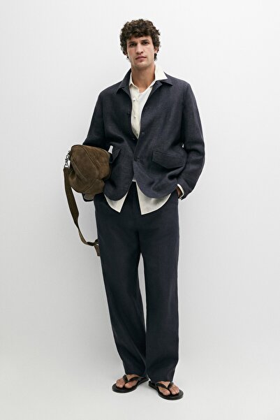 Massimo Dutti %100 melanj keten total look ince ceket