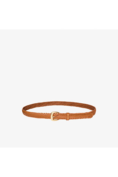 Calvin Klein Braided Logo Buckle 25mm Kadın Kahverengi Kemer