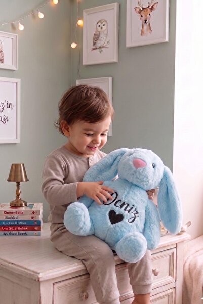 Solemia Kişiye Özel 60 cm İsim Yazılı Peluş Tavşan | Sevgiliye, Kardeşe, Kuze...