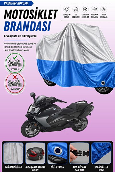 Cemku Double غطاء علوي رمادي اللون - سفلي أزرق، غطاء خلفي متوافق مع دراجة BMW...