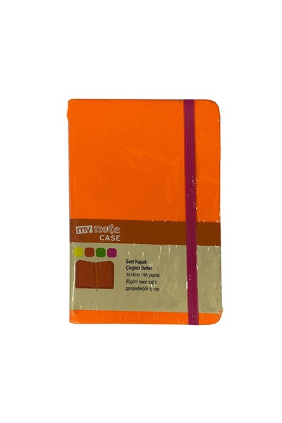 Umur Mynote Case Neon 9x14 96yp Çizgisiz - Turuncu - Pembe Yaprak